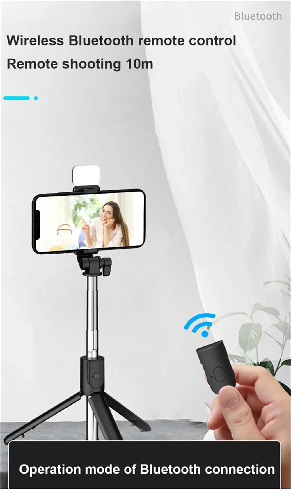 Selfie Stick 2 In 1 Bluetooth with Wireless Remote Shutter