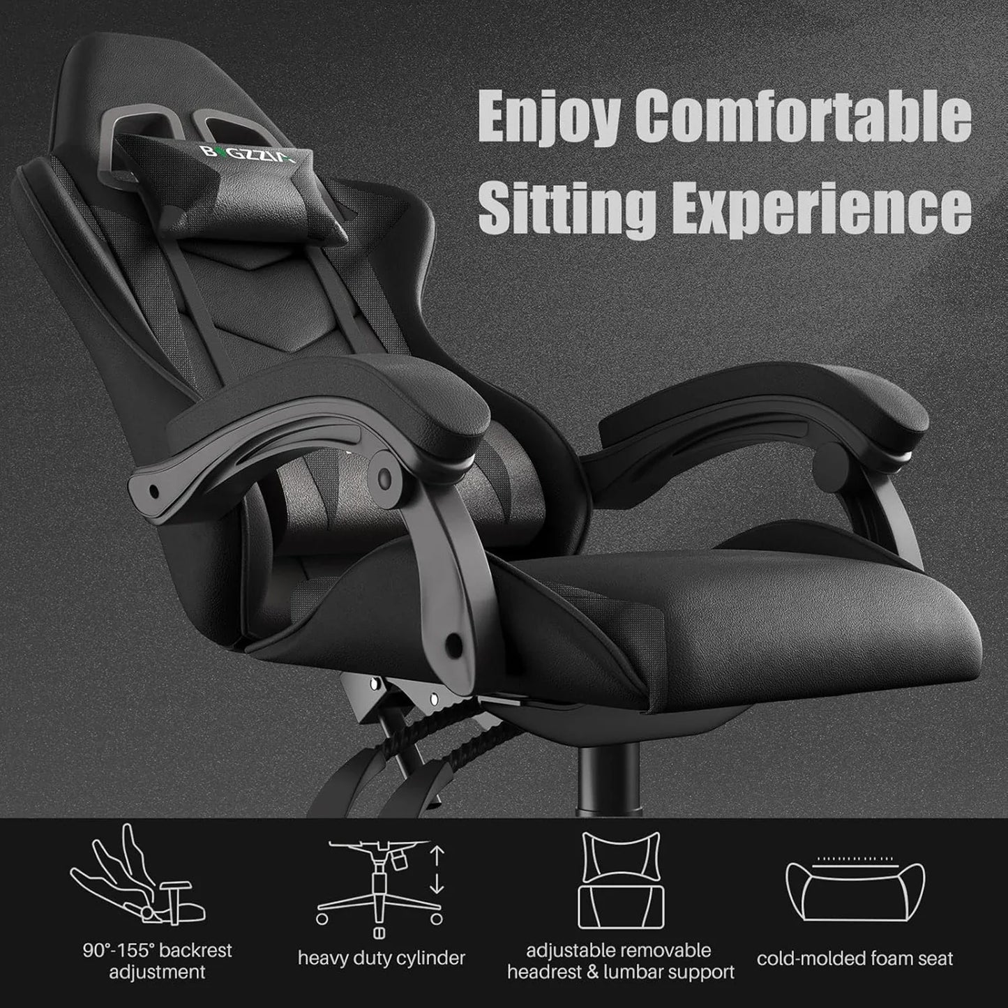 Gaming Office  Ergonomic PU Leather Computer Desk  with Headrest and Lumbar Support Game Chairs Racing Chair