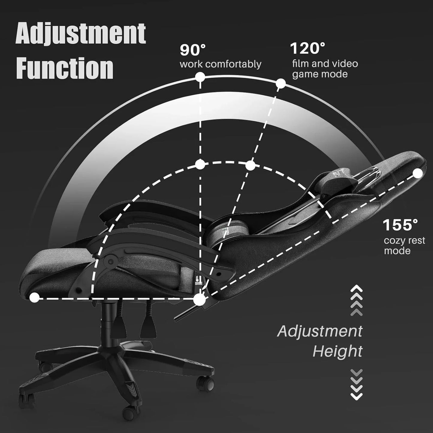 Gaming Office  Ergonomic PU Leather Computer Desk  with Headrest and Lumbar Support Game Chairs Racing Chair