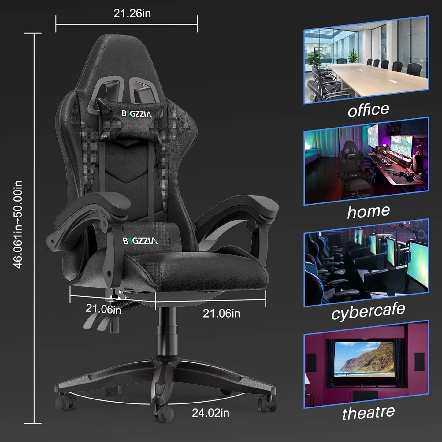 Gaming Office  Ergonomic PU Leather Computer Desk  with Headrest and Lumbar Support Game Chairs Racing Chair