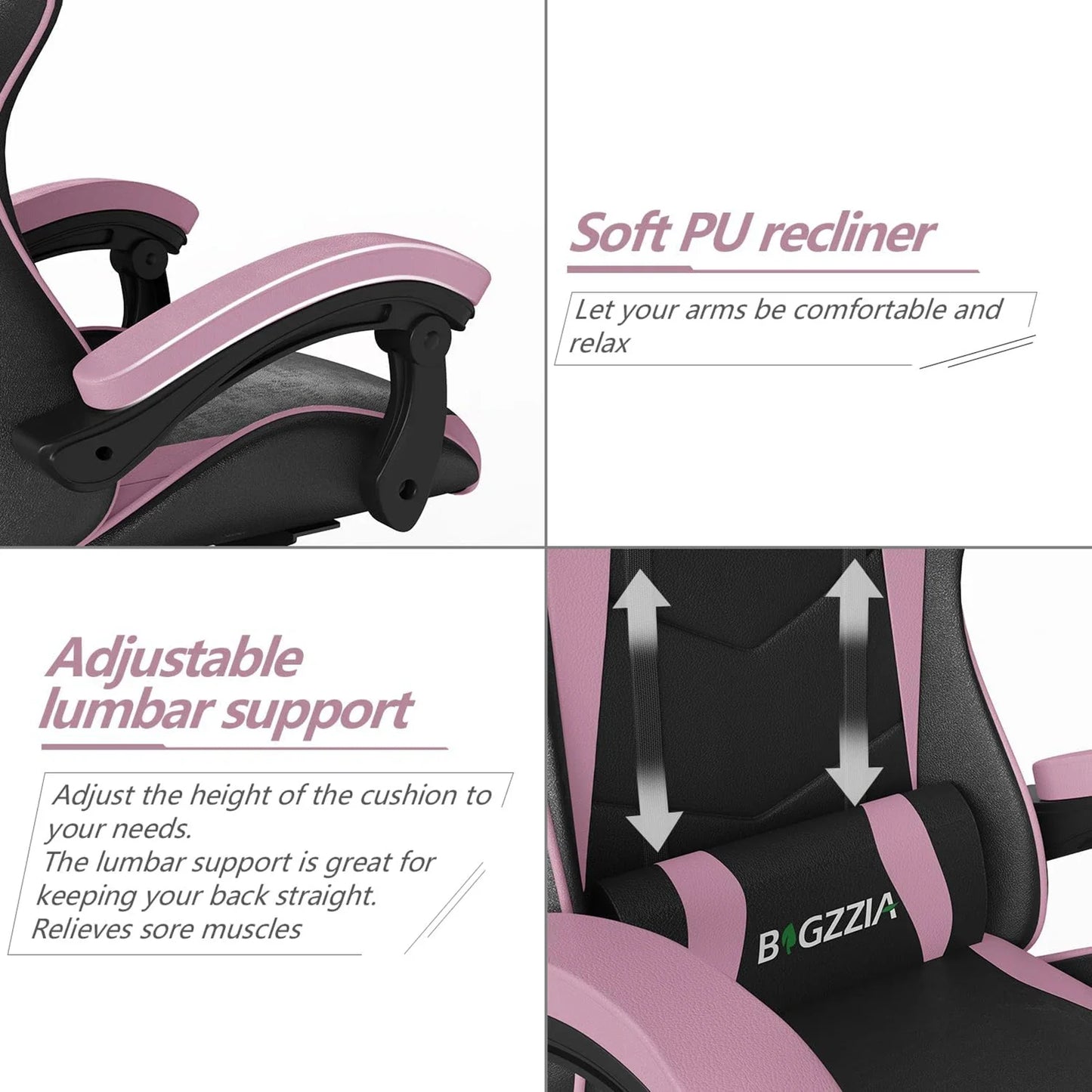 Gaming Office  Ergonomic PU Leather Computer Desk  with Headrest and Lumbar Support Game Chairs Racing Chair