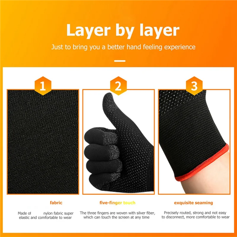 Game Gloves for PUBG Sweat Proof Non-Scratch Sensitive Press Screen Gaming Finger Thumb Sleeve