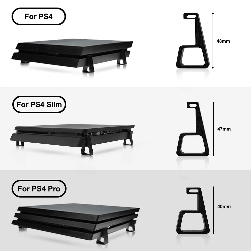 4Pcs Horizontal Console Holder Cooling Legs Stand Bracket Heighten Support Feet Base Flat-Mounted Feets For PS4/SLIM/PRO