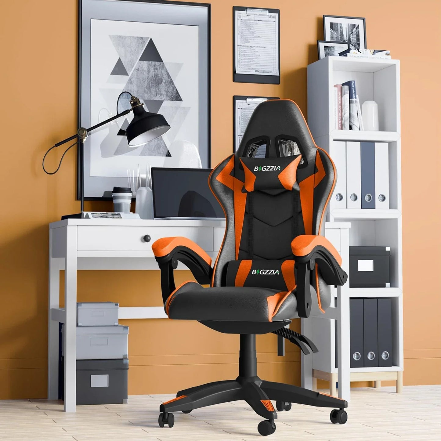 Gaming Office  Ergonomic PU Leather Computer Desk  with Headrest and Lumbar Support Game Chairs Racing Chair