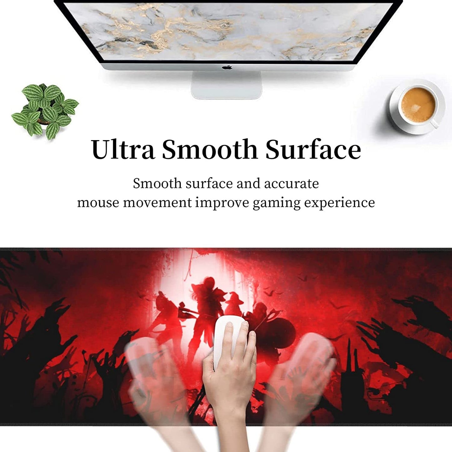 Warrior Peace Gaming Mouse Pad Extended  XL Stitched Edges Mousepad - Large Mouse Pad 80x30cm