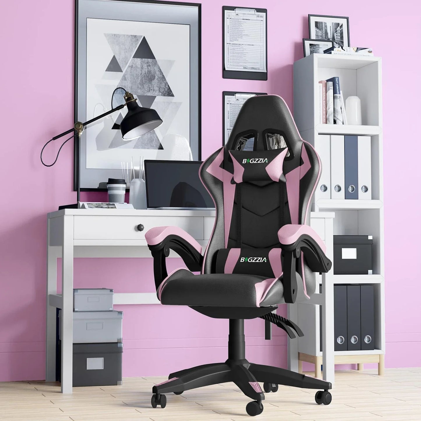 Gaming Office  Ergonomic PU Leather Computer Desk  with Headrest and Lumbar Support Game Chairs Racing Chair