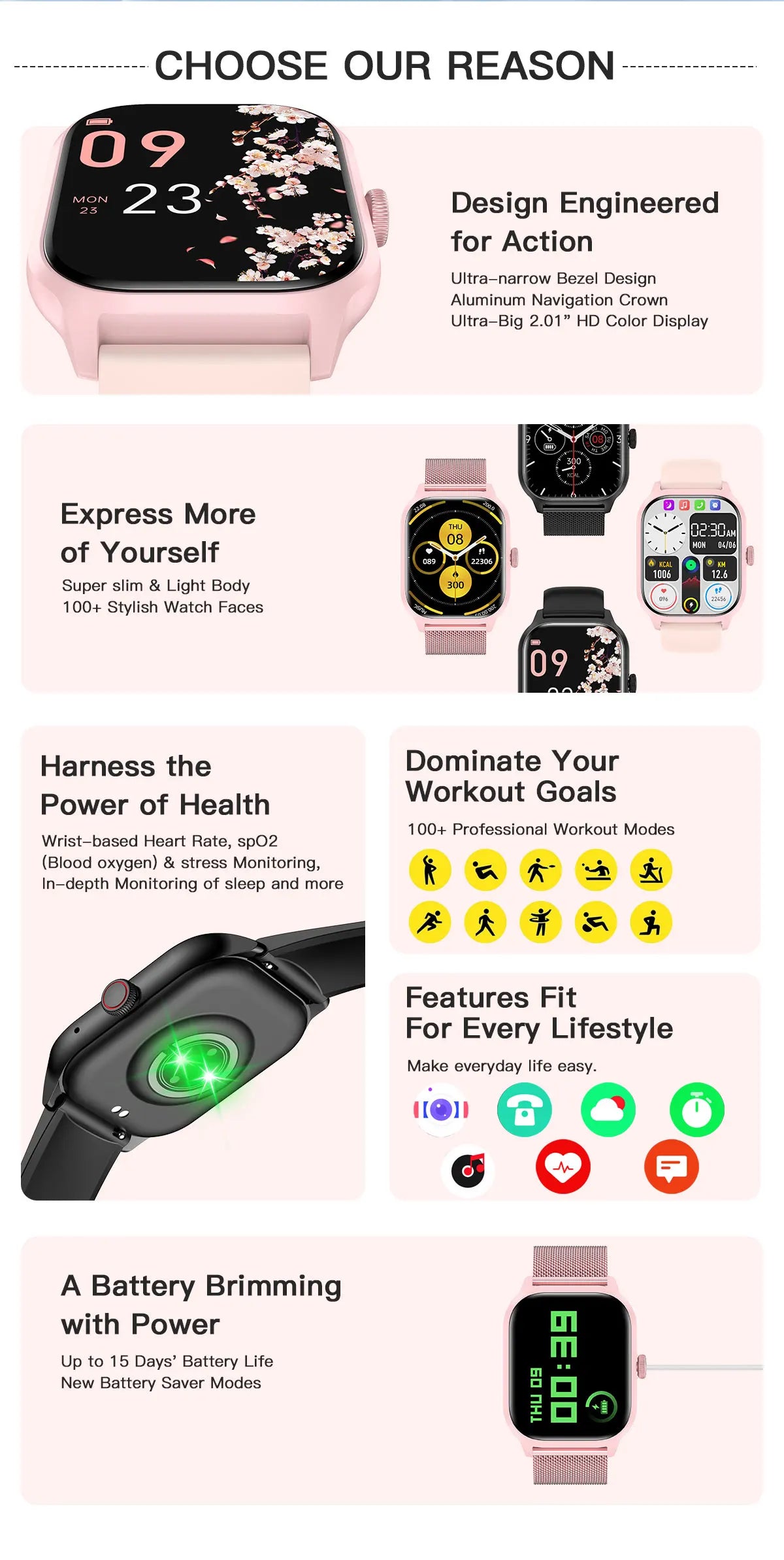 Smart Watch 2024 Android Bluetooth Call Smartwatch 2024 Touch Dial Music Fitness Tracker Sports Watches Gift