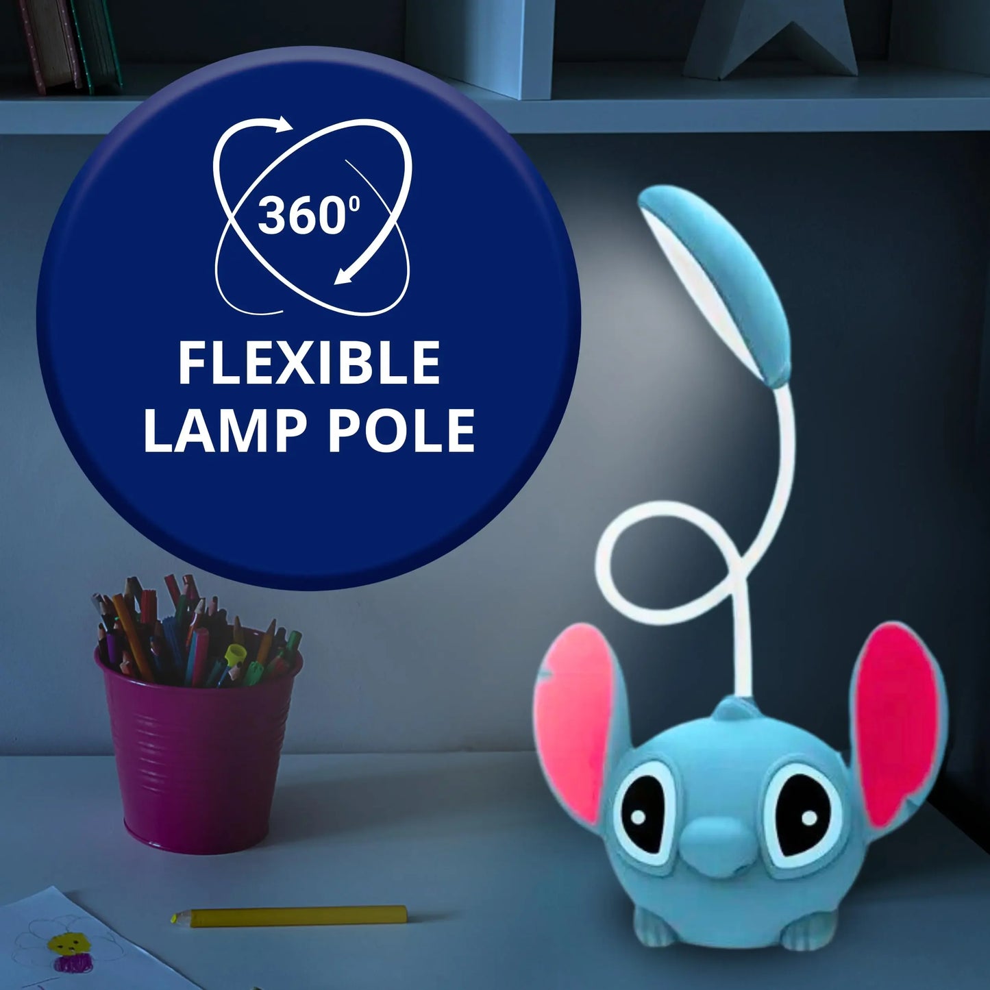 Stitch - Desk Lamp - Pencil Sharpener - USB rechargeable - Bedside night light - Children's birthday Gift